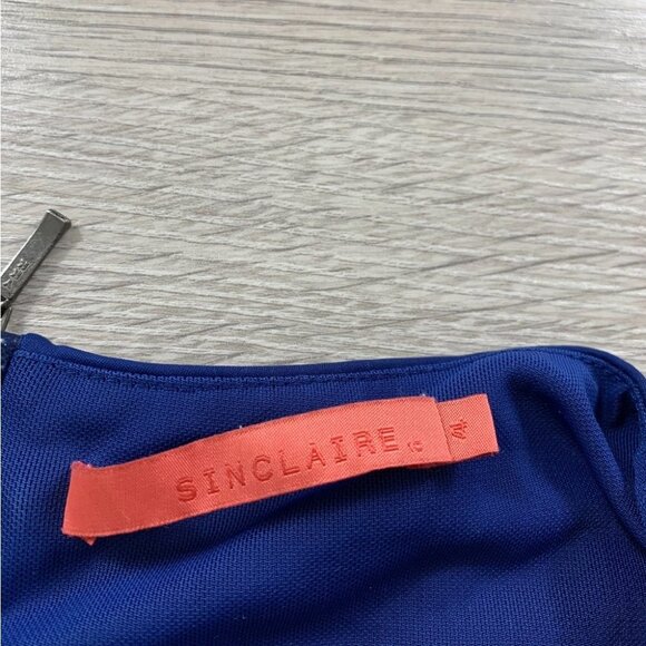 Sinclaire 10 Cobalt Blue Short Sleeve A-Line Midi Dress - Picture 8 of 13